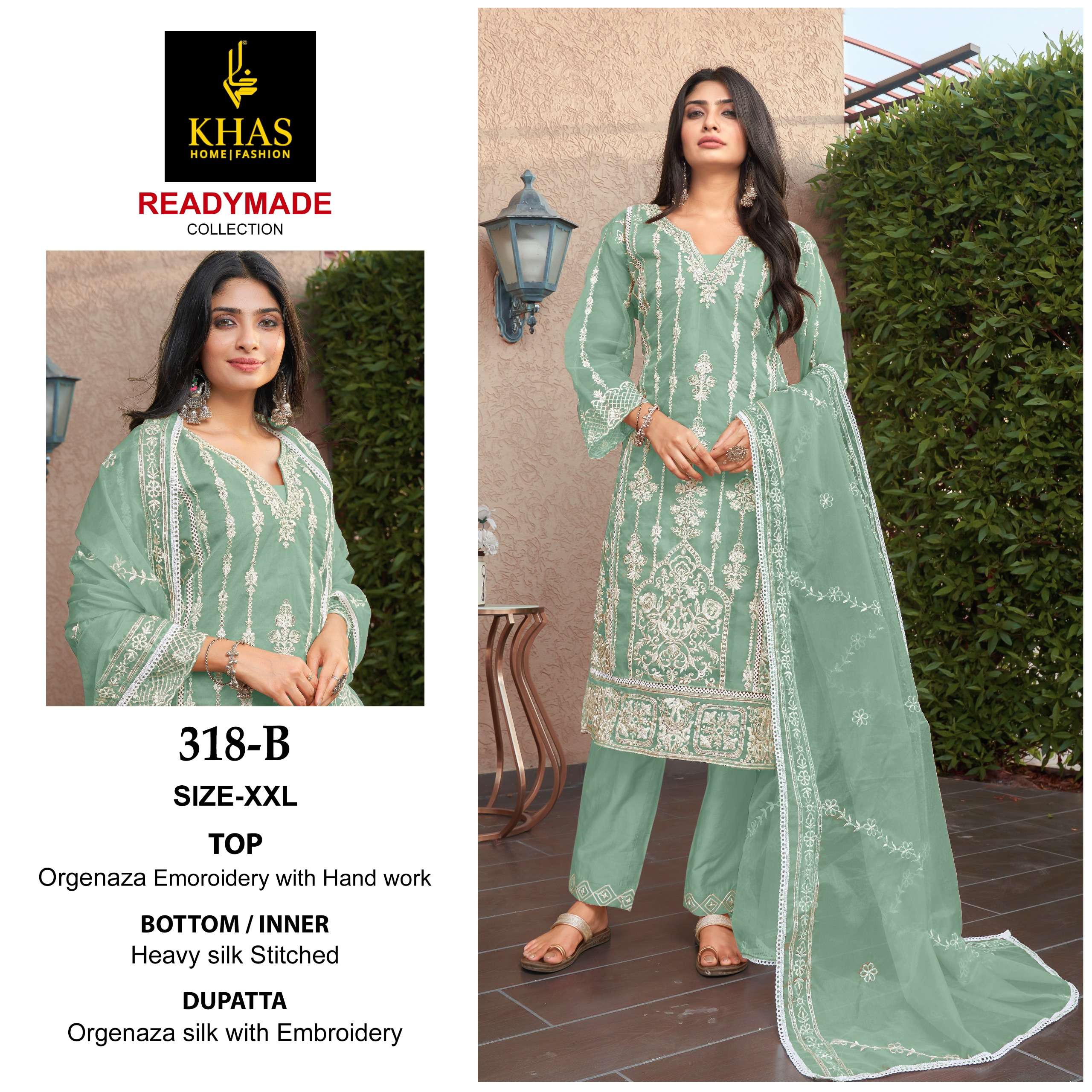 KHAS FASHION D NO 318 ORGANZA BEAUTIFUL DESIGNER SUIT