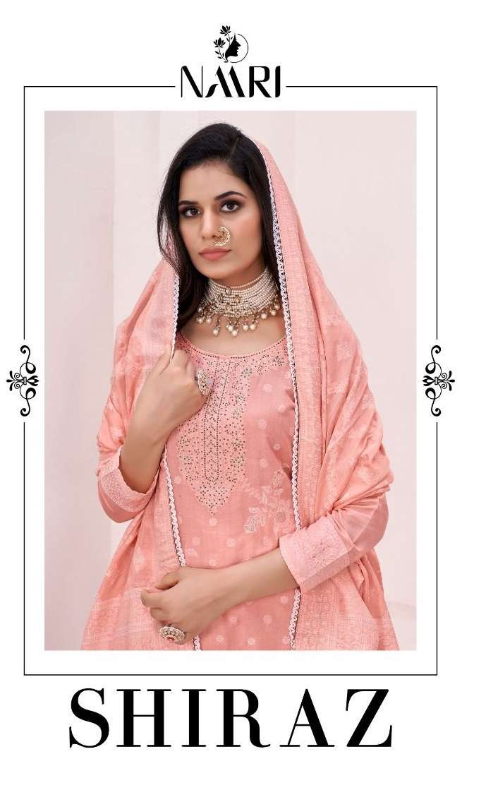 NAARI SIRAZ MUSLIN JACQUARD SWAROVSKI WORK SUIT