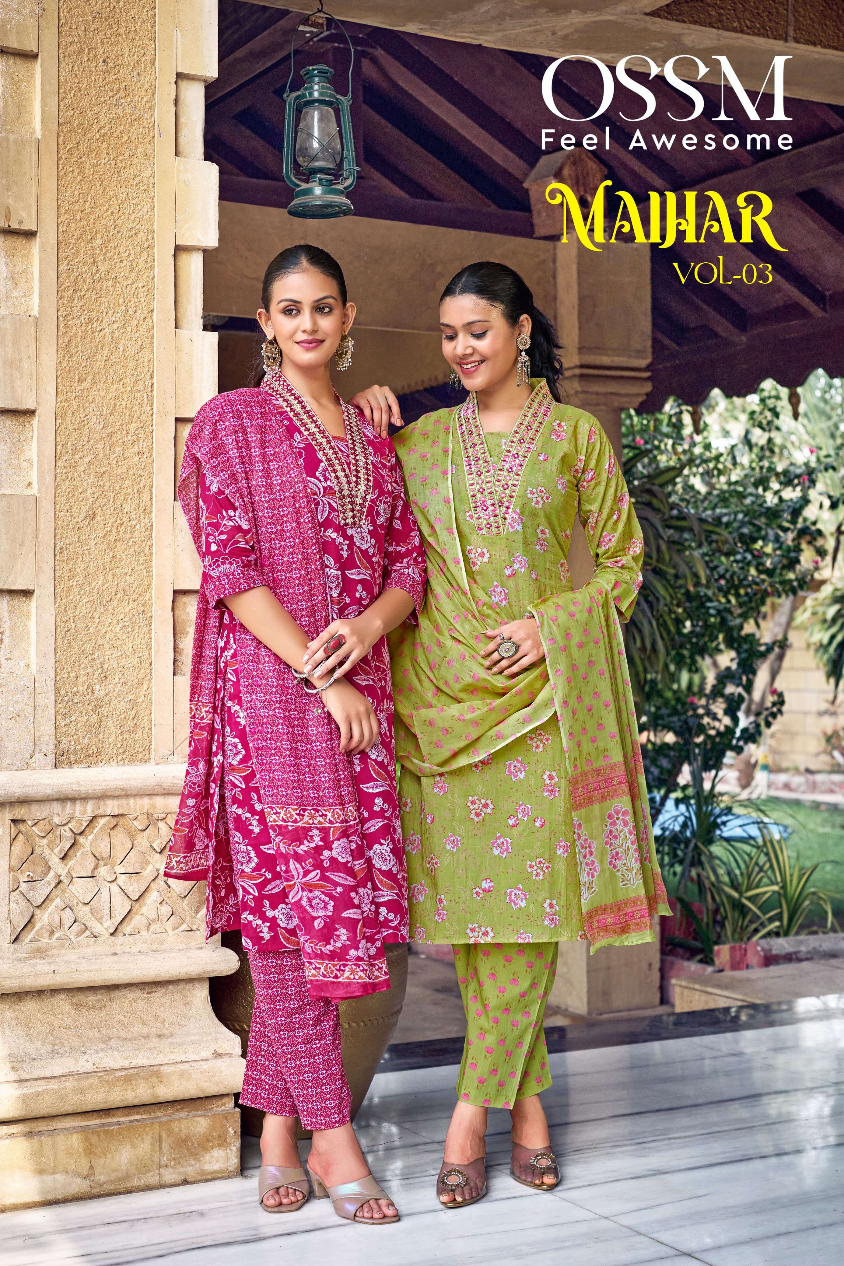 OSSM MALHAR VOL 3 COTTON PRINTS FANCY KURTI COMBO SET 