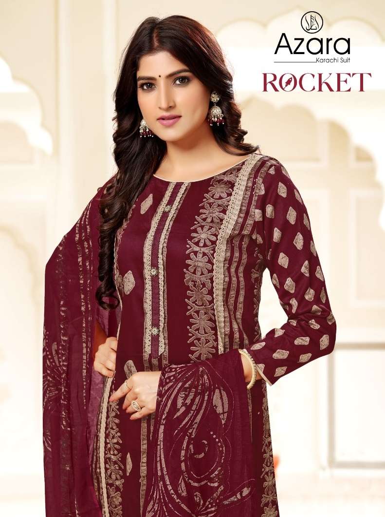 RADHIKA FASHION AZARA ROCKET JAM COTTON DESIGNER PRINT SUIT