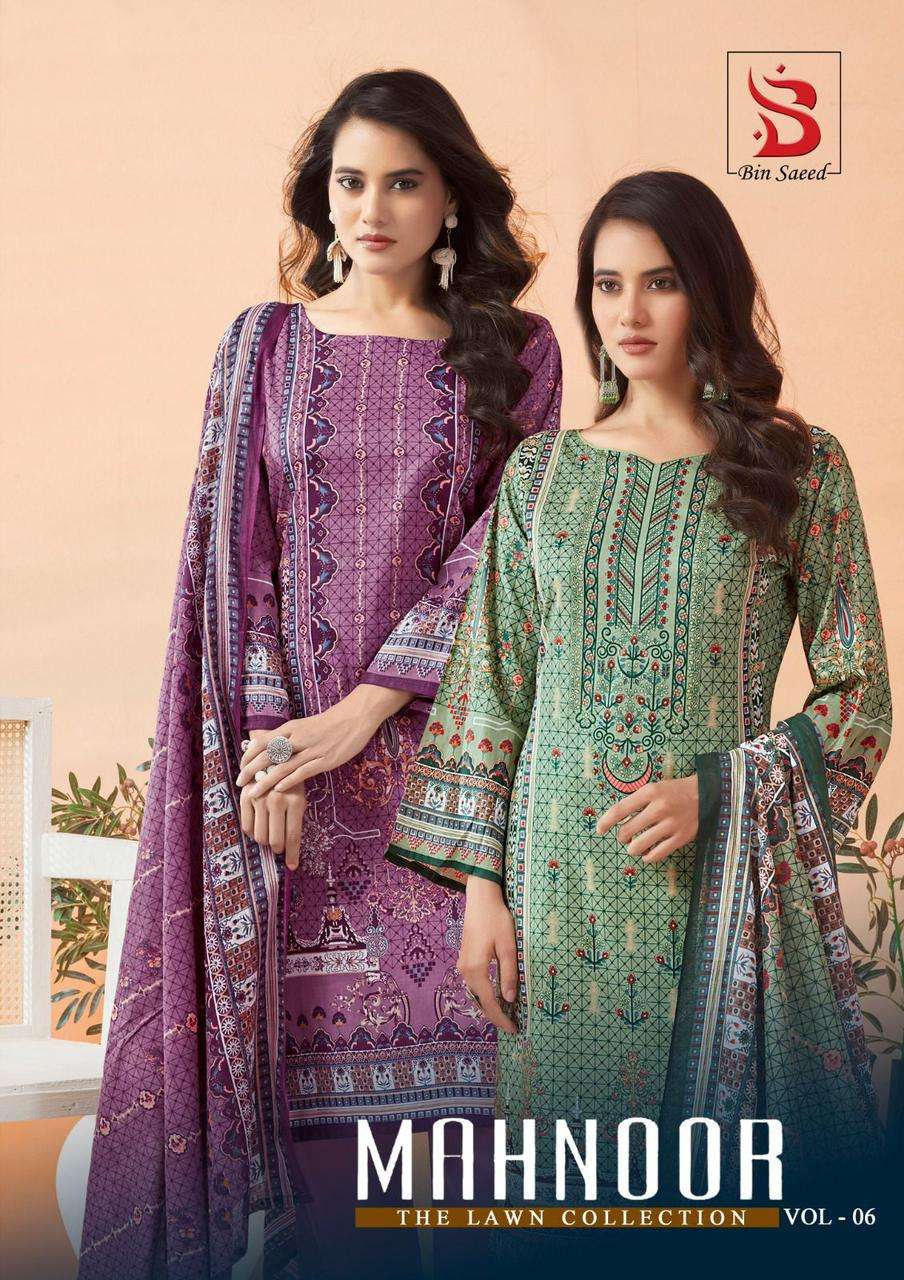 SAANVI TRENDS BIN SAEED MAHNOOR VOL 6 LAWN COTTON SALWAR SUIT