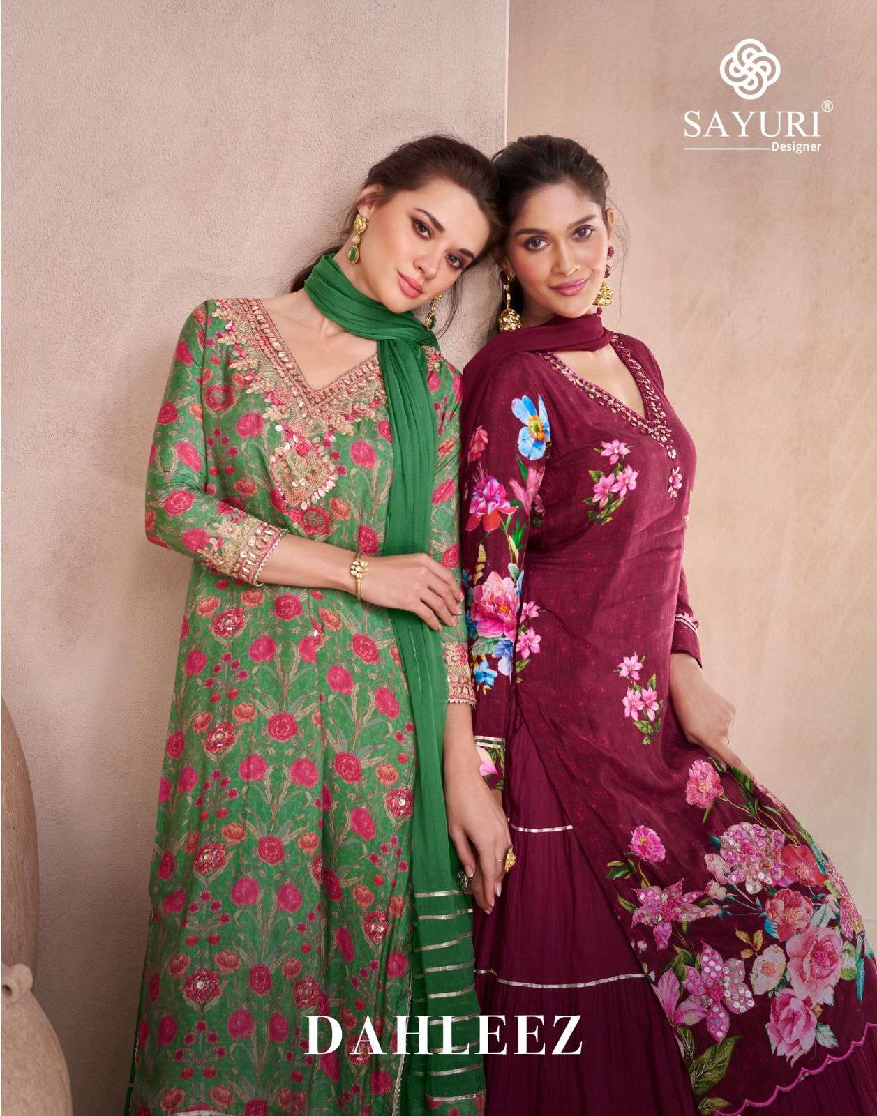 SAYURI DESIGNER DAHLEEZ MUSLIN HEAVY DESIGNER PARTY WEAR SUIT