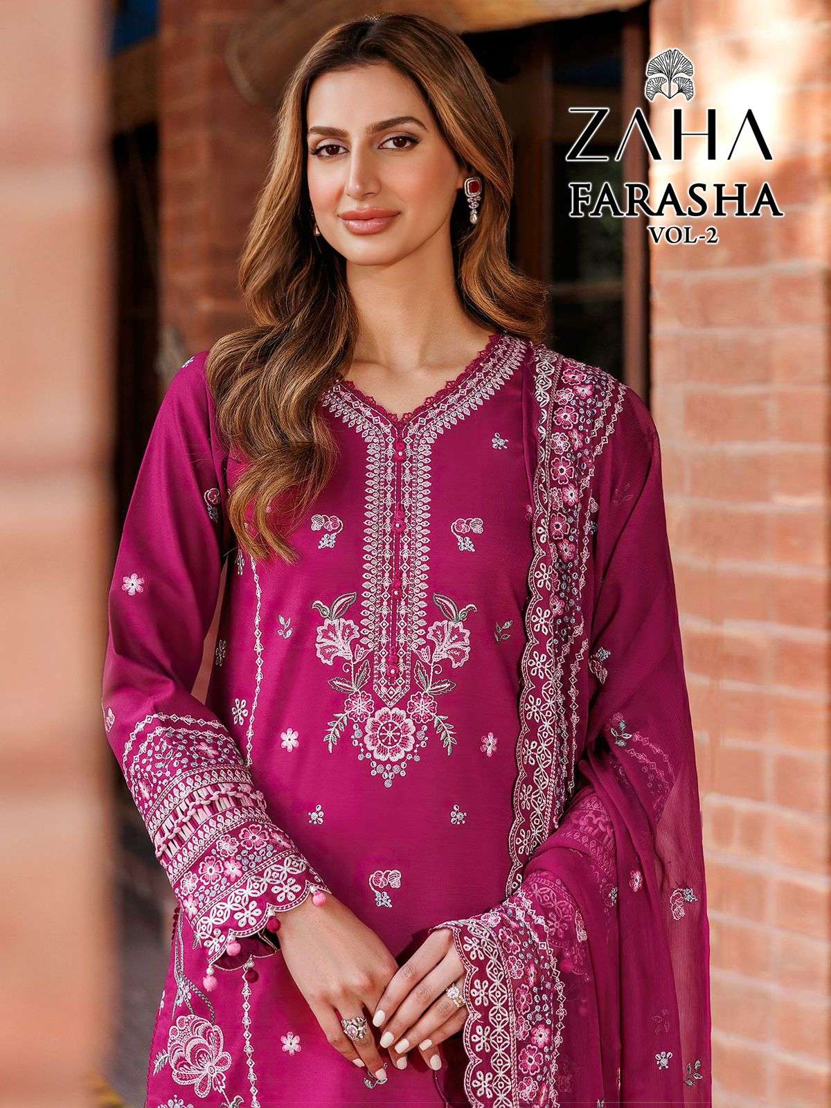ZAHA FARASHA VOL 2 COTTON EMBROIDERY DESIGNER PAKISTANI SUIT