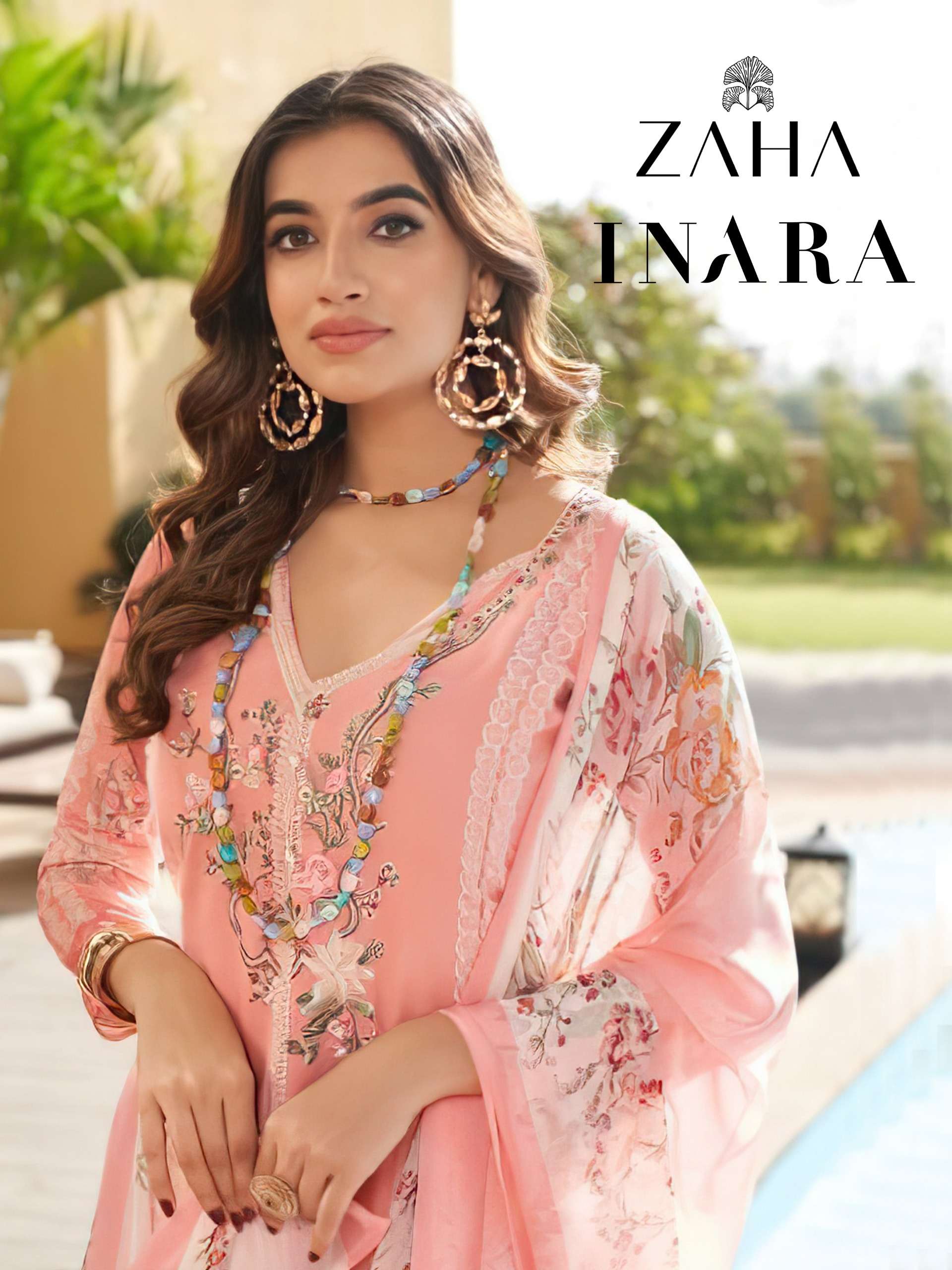 ZAHA INARA VOL 1 COTTON HEAVY EMBROIDERY DESIGNER PAKISTANI SUIT