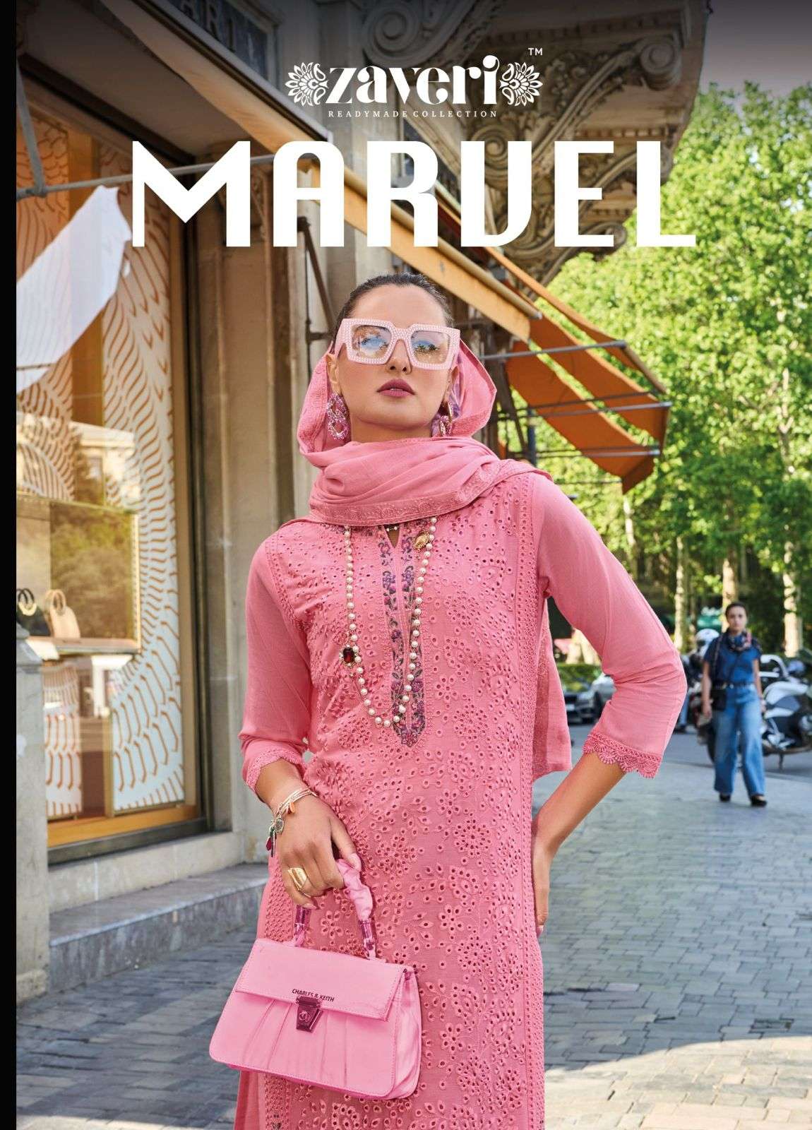 ZAVERI WOMAN BEAUTY MARUEL COTTON EMBROIDERY KURTI COMBO SET 