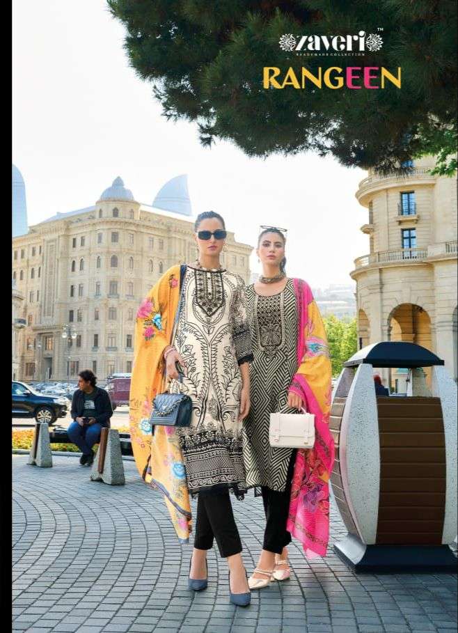 ZAVERI WOMAN BEAUTY RANGEEN MUSLIN FANCY EMBROIDERY WORK SUIT