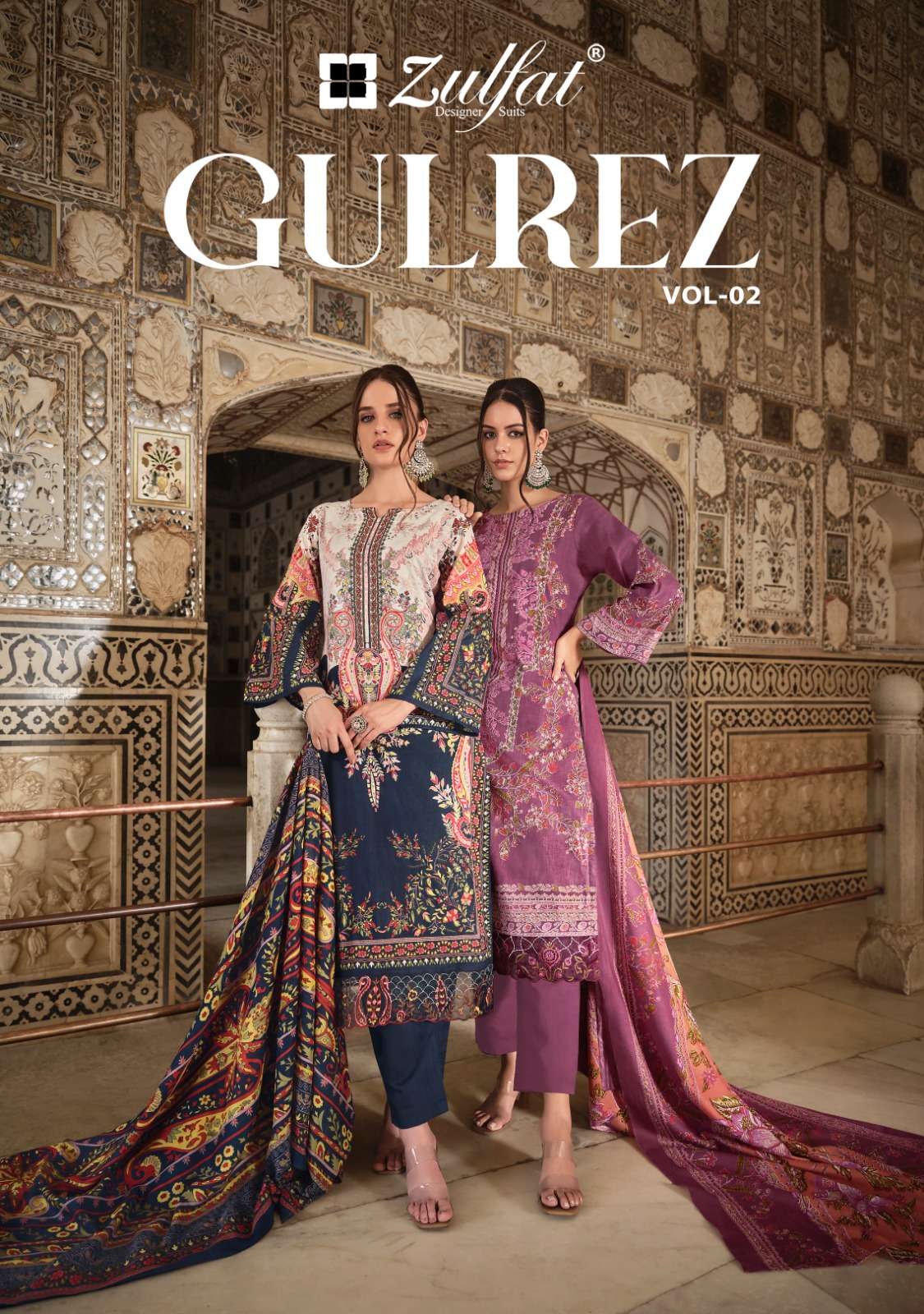 ZULFAT DESIGNER SUITS GULREZ VOL 2 COTTON DIGITAL PRINT SUIT