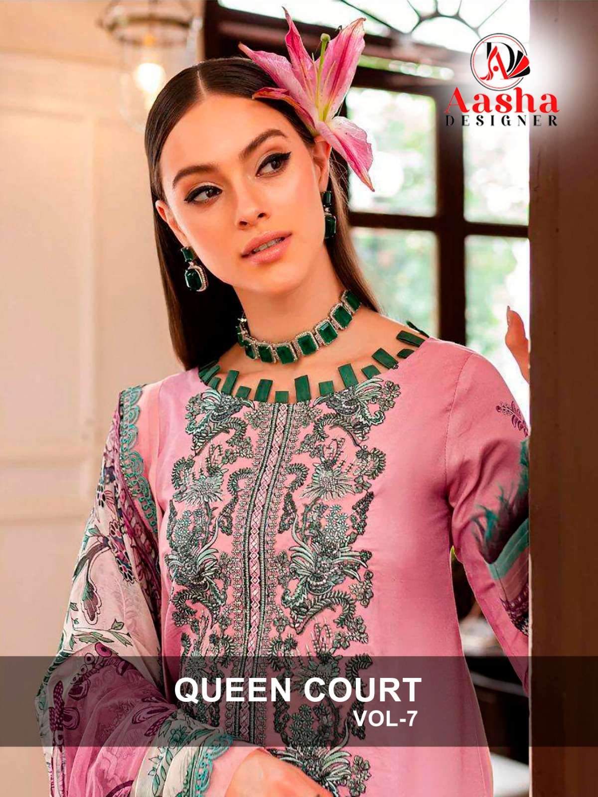 AASHA DESIGNER QUEEN COURT VOL 7 COTTON SALWAR KAMEEZ 