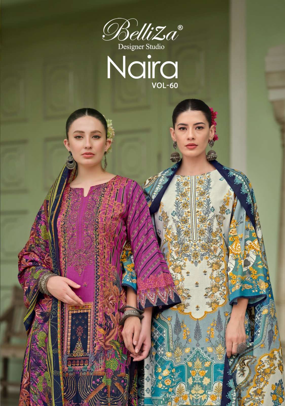 BELLIZA DESIGNER STUDIO NAIRA VOL 60 COTTON PRINT WITH FANCY WORK SUIT