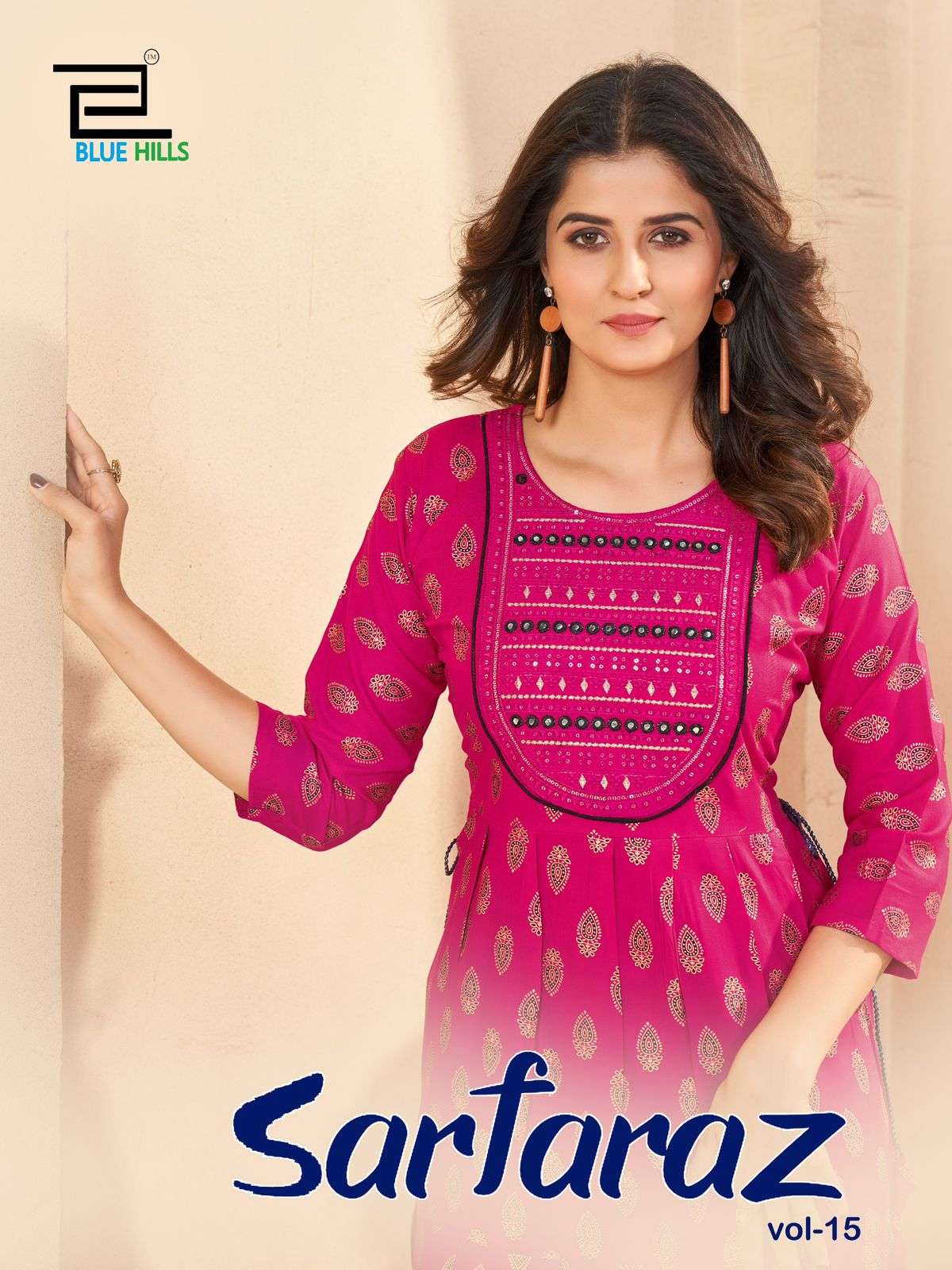 BLUE HILLS SARFARAZ VOL 15 RAYON PRINTS FANCY GOWN 