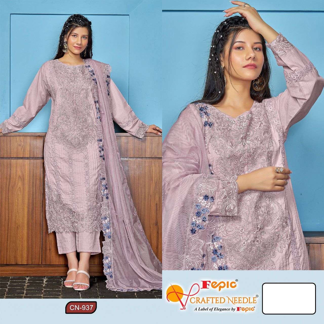 FEPIC CRAFTED NEEDLE CN 937 COTTON EMBROIDERED READY MADE SUIT