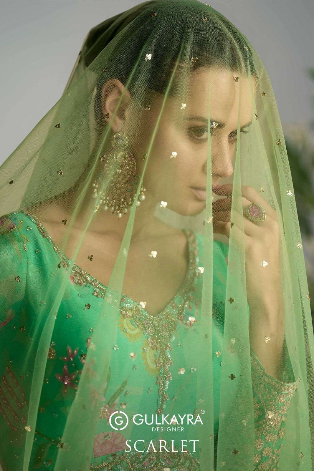 GULKAYRA DESIGNER SCARLET BEAUTIFUL DESIGNER ANARKALI GOWN DRESS