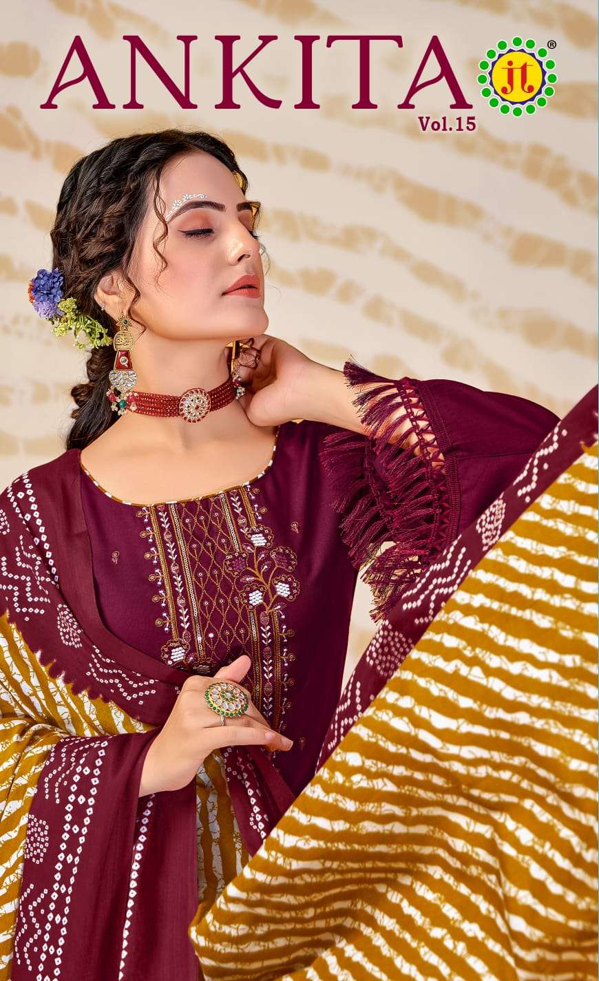 JT ANKITA VOL 15 RAYON PREMIUM WORK SUIT