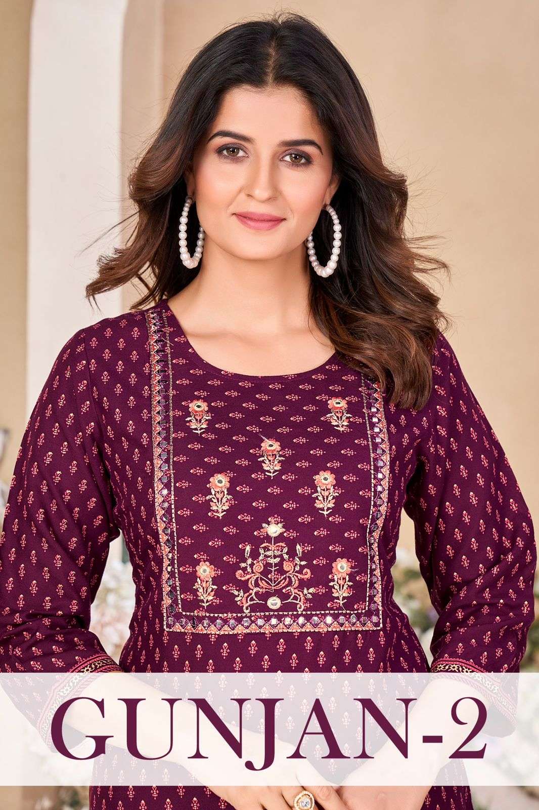 MF GUNJAN VOL 2 RAYON STRAIGHT PATTERN LADIES  KURTI