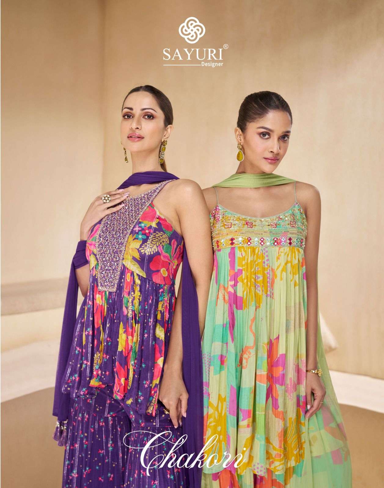 SAYURI DESIGNER CHAKORI MULSLIN DESIGNER PARTY WEAR SUIT