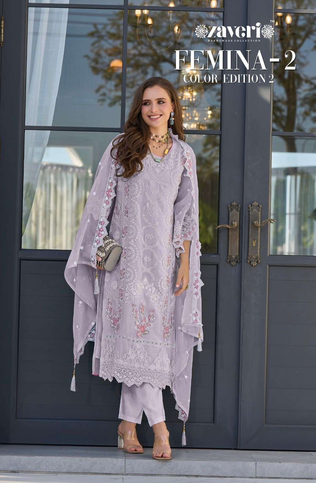 ZAVERI WOMEN BEAUTY FEMINA 2 COLOR EDITION VOL 2 ORGANZA DESIGNER SUIT