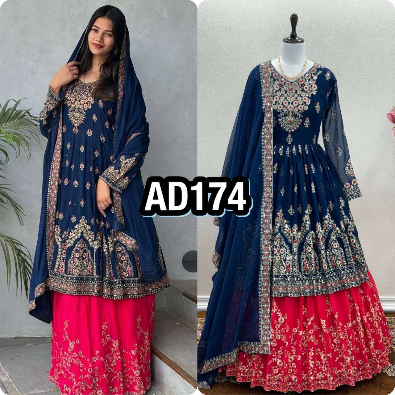 AD 174 TOP WITH LEHENGA AND DUPATTA SET