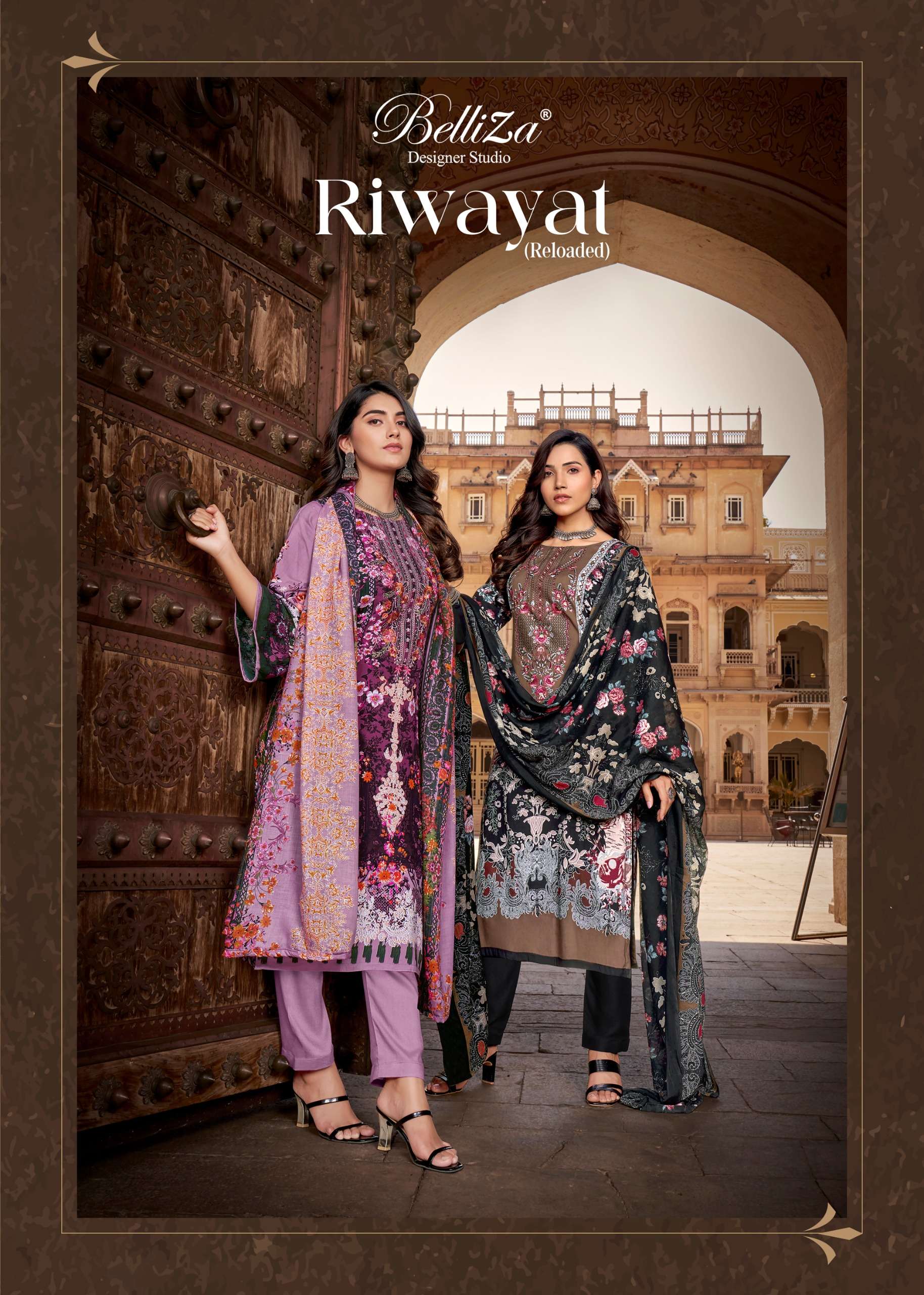 BELLIZA DESIGNER STUDIO RIWAYAT COTTON DIGITAL PRINT SUIT