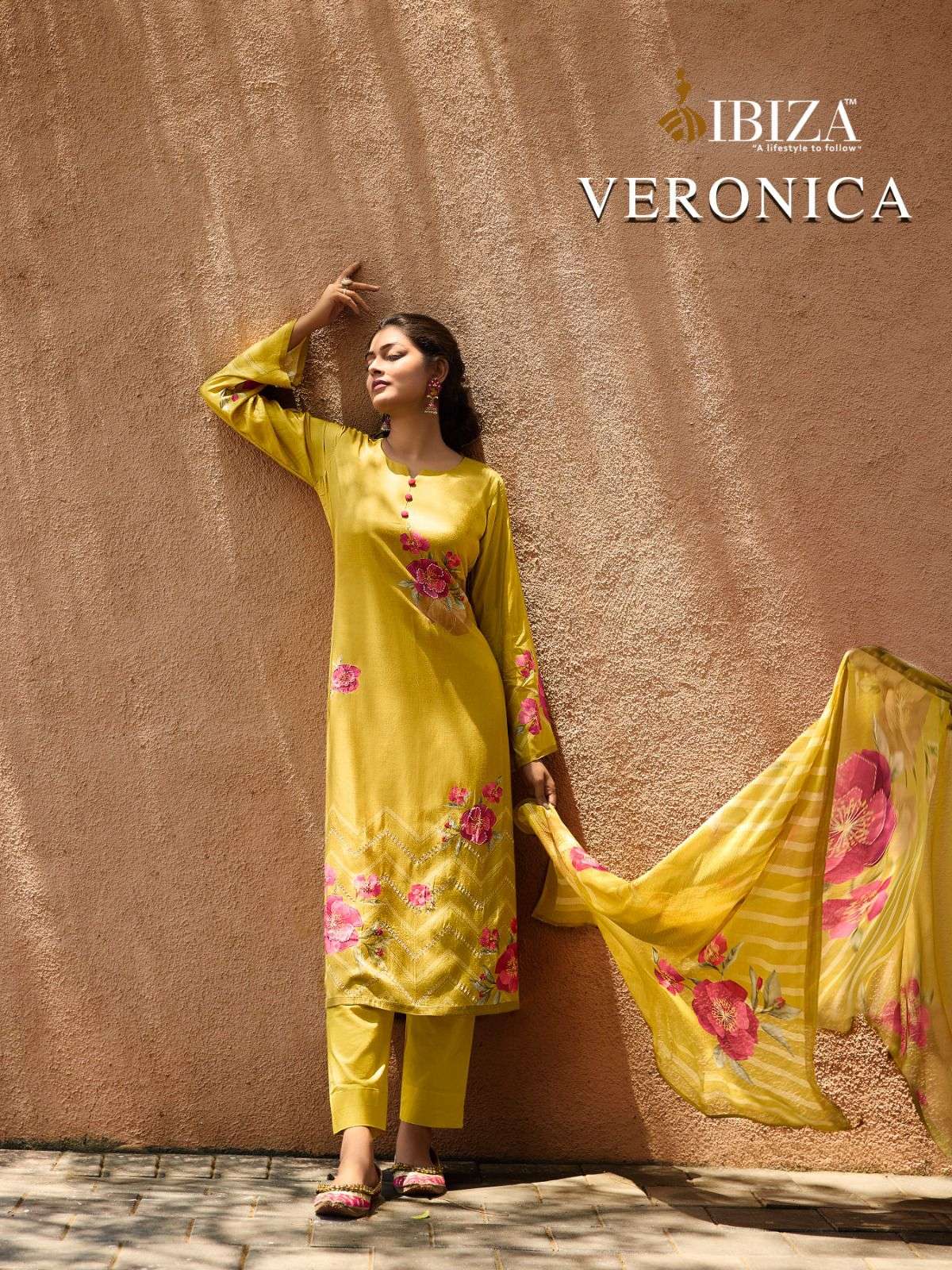  IBIZA VERONICA MUSLIN DIGITAL PRINT WITH HAND WORK SUIT