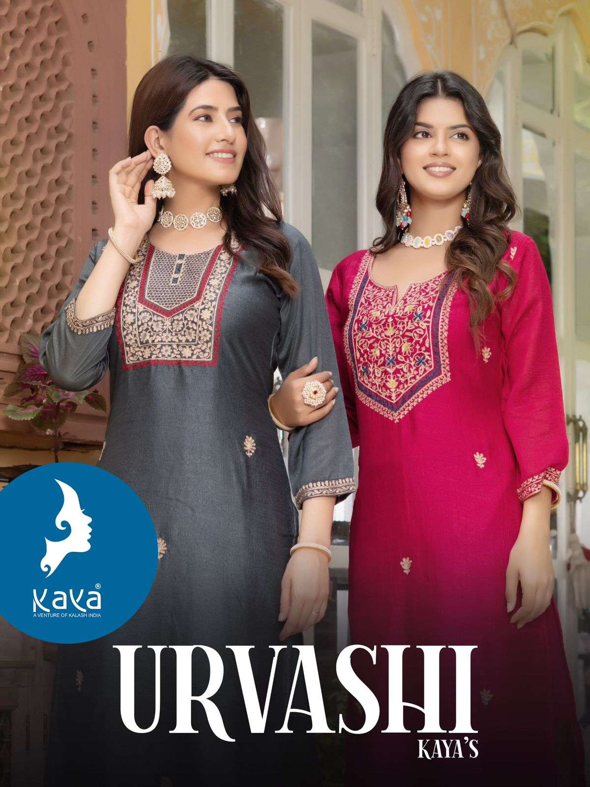 KAYA URVASHI SILK WITH FANCY WORK LADIES KURTI