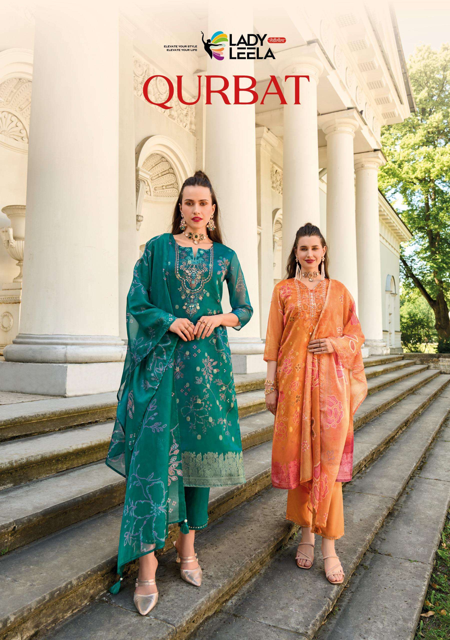 LADY LEELA QURBAT VISCOSE FANCY WORKS KURTI COMBO SET 