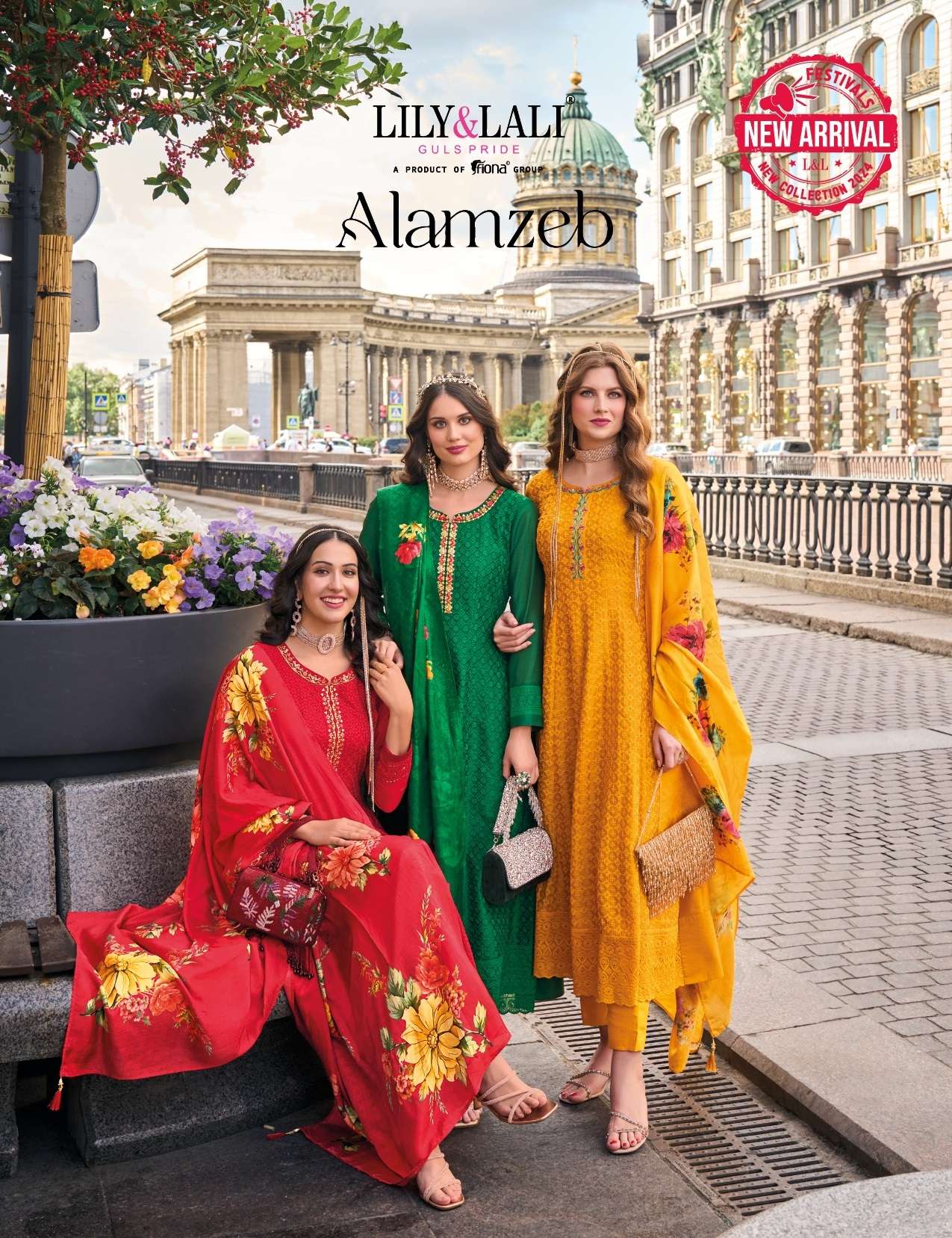 LILY AND LALI ALAMZEB SCHIFFLI WITH FANCY DESIGNER SUIT