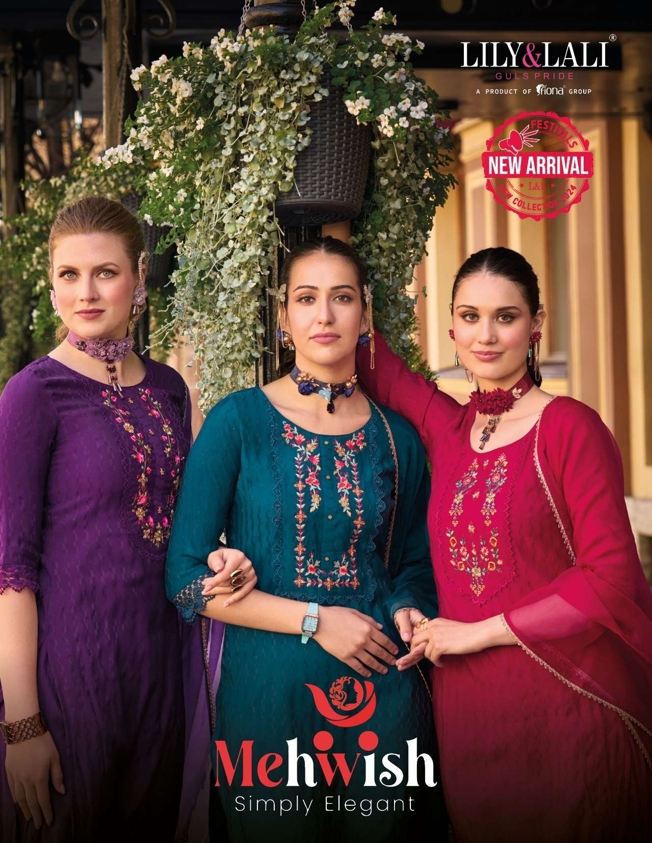 LILY AND LALI MEHWISH SILK JACQUARD READY MADE SUIT