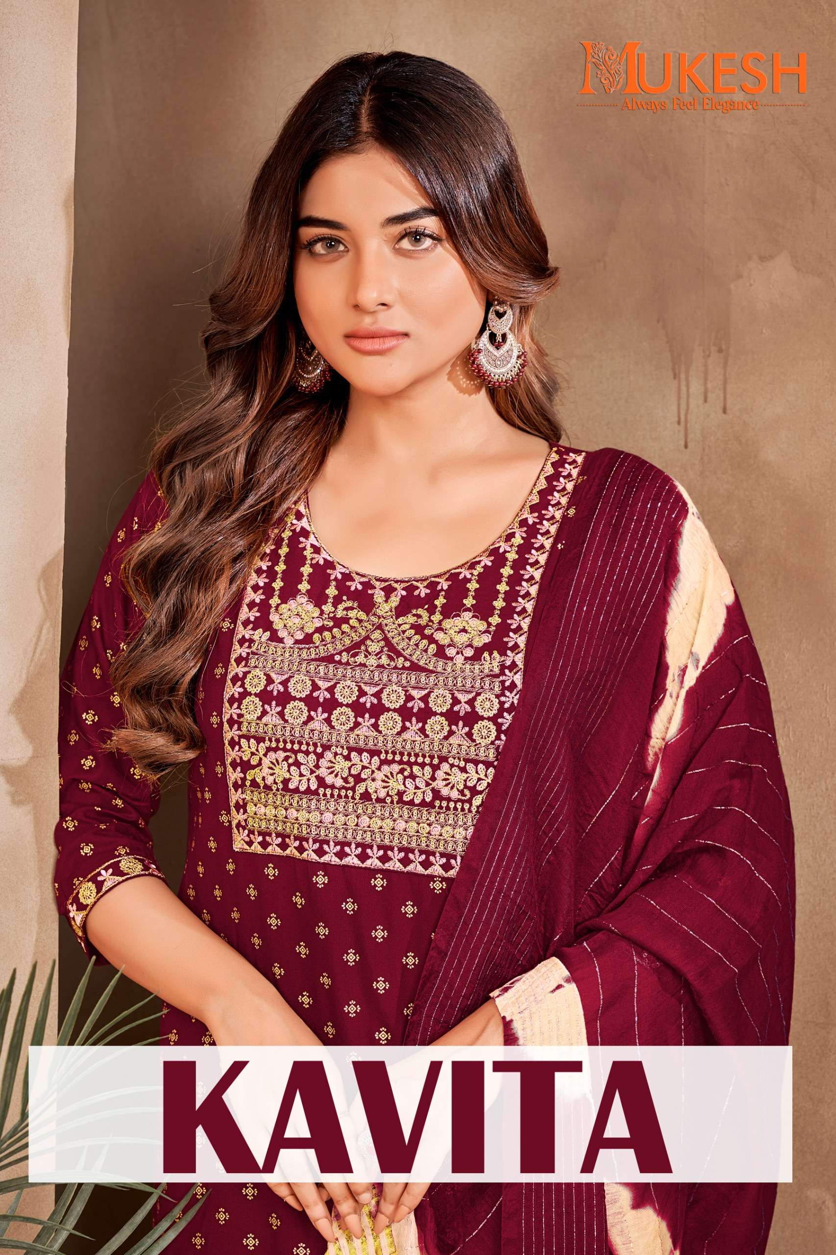 MUKESH KAVITA RAYON FOIL PRINT FANCY LADIES KURTI COMBO SET 