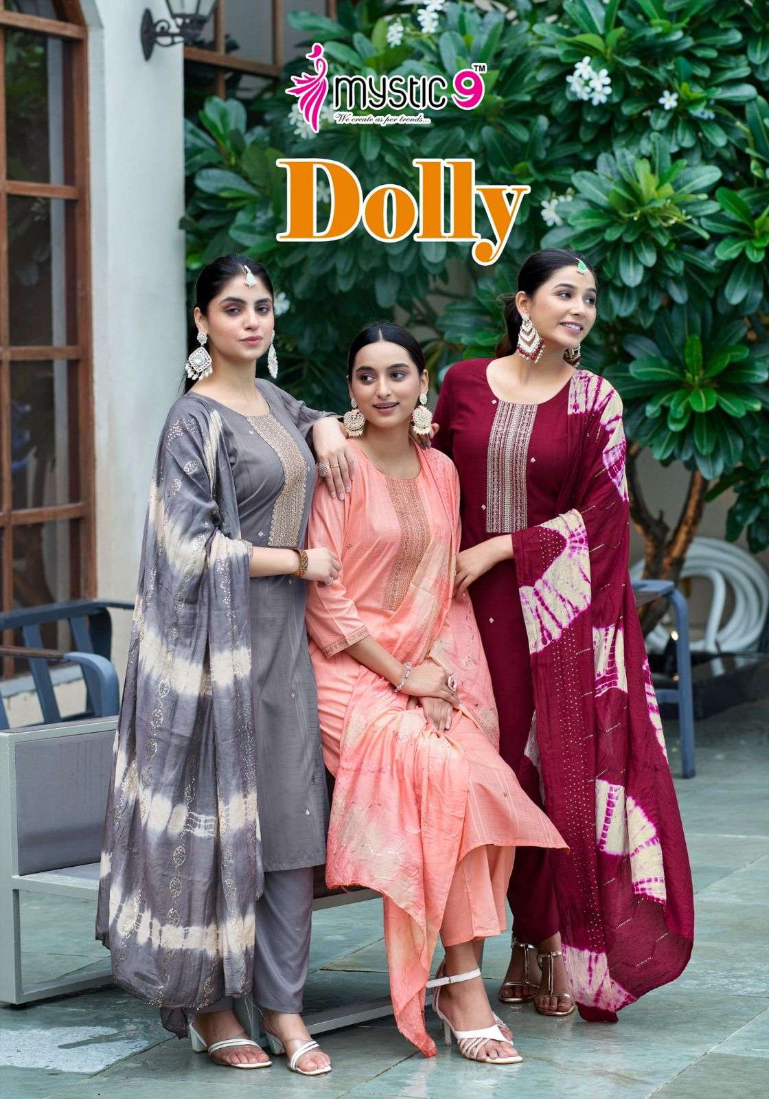 MYSTIC 9  DOLLY VOL 2 RAYON FANCY STRAIGHT CUT KURTI COMBO SET 