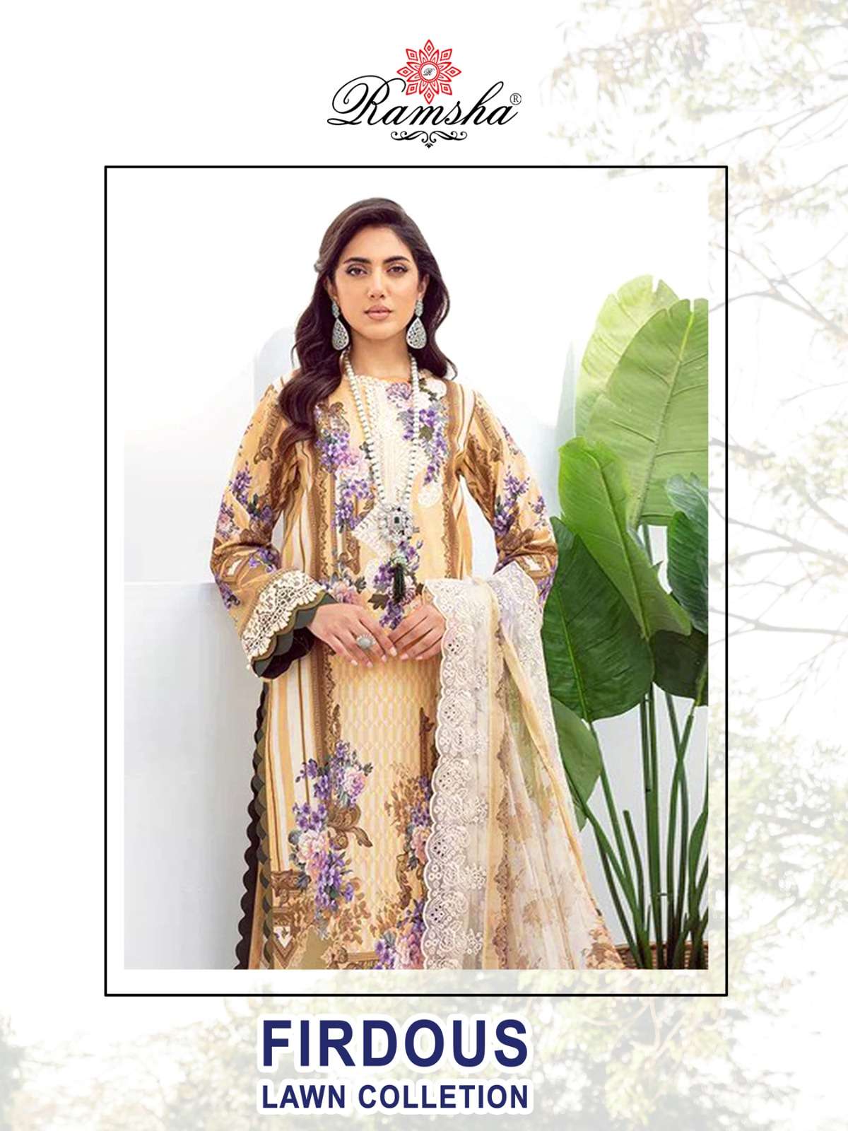 RAMSHA FIRDOUS LAWN COLLECTION COTTON PAKISTANI SUIT