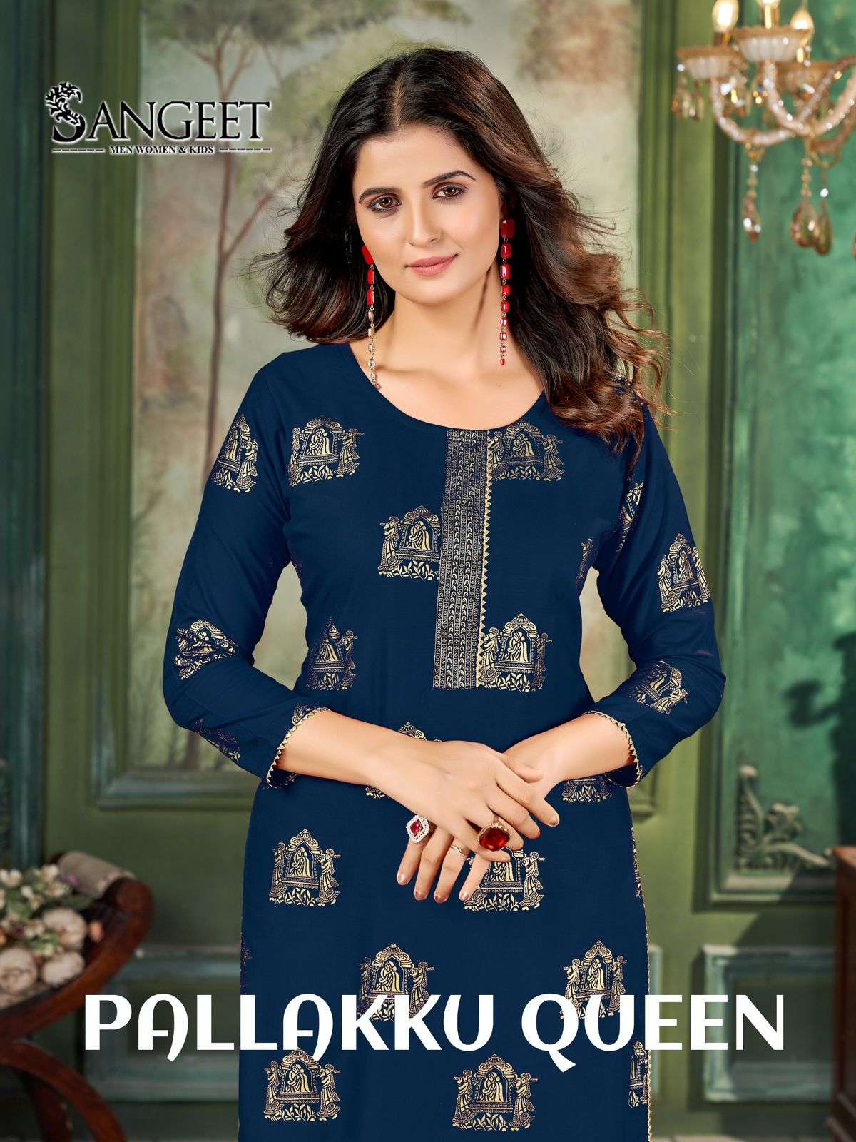 SANGEET PALLAKKU QUEEN RAYON STRAIGHT CUT KURTI