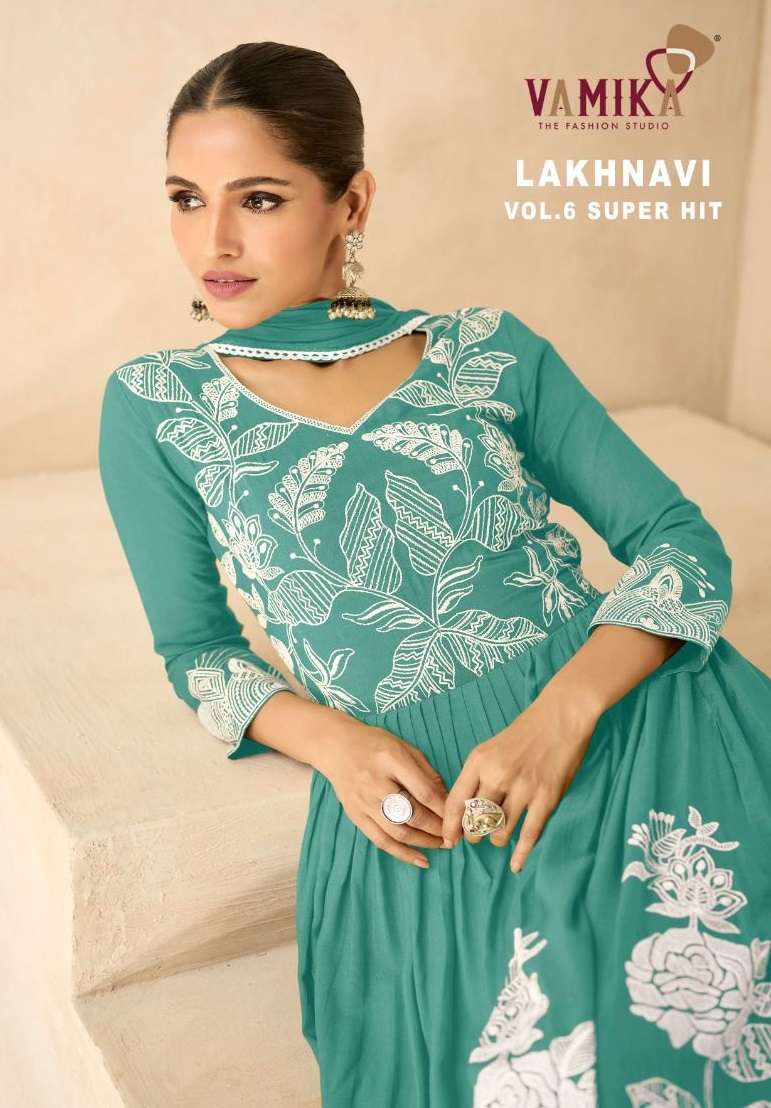 VAMIKA LAKHNAVI VOL 6 SUPER HIT VOL 2 RAYON DESIGNER READY MADE SUIT
