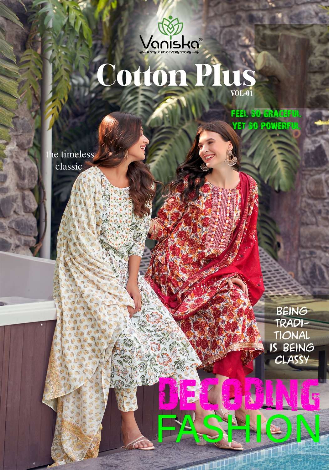 VANISKA COTTON PLUS VOL 1 GOWN STYLE  KURTI COMBO SET 