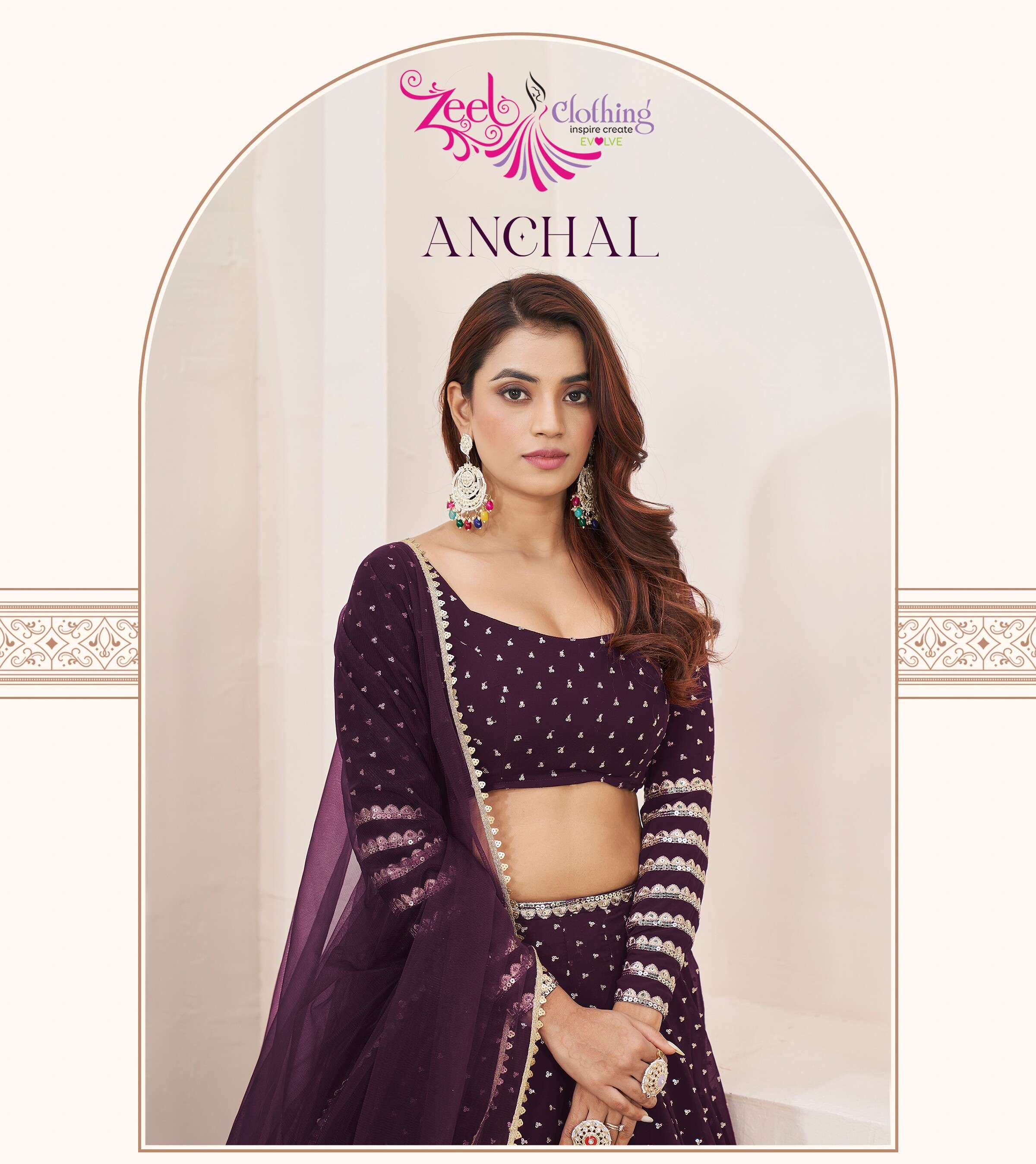 ZEEL CLOTHING ANCHAL GEORGETTE HEAVY DESIGNER LEHENGA 
