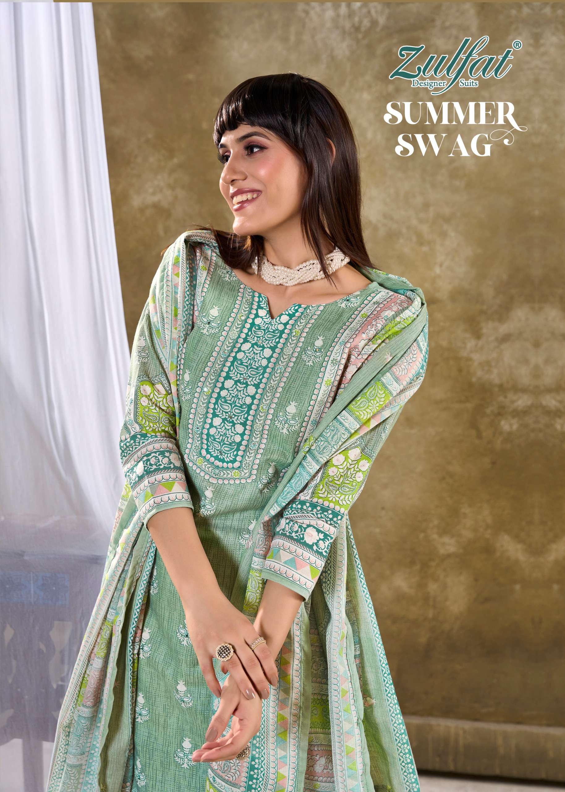 ZULFAT DESIGNER SUITS SUMMER SWAG COTTON SALWAR SUIT