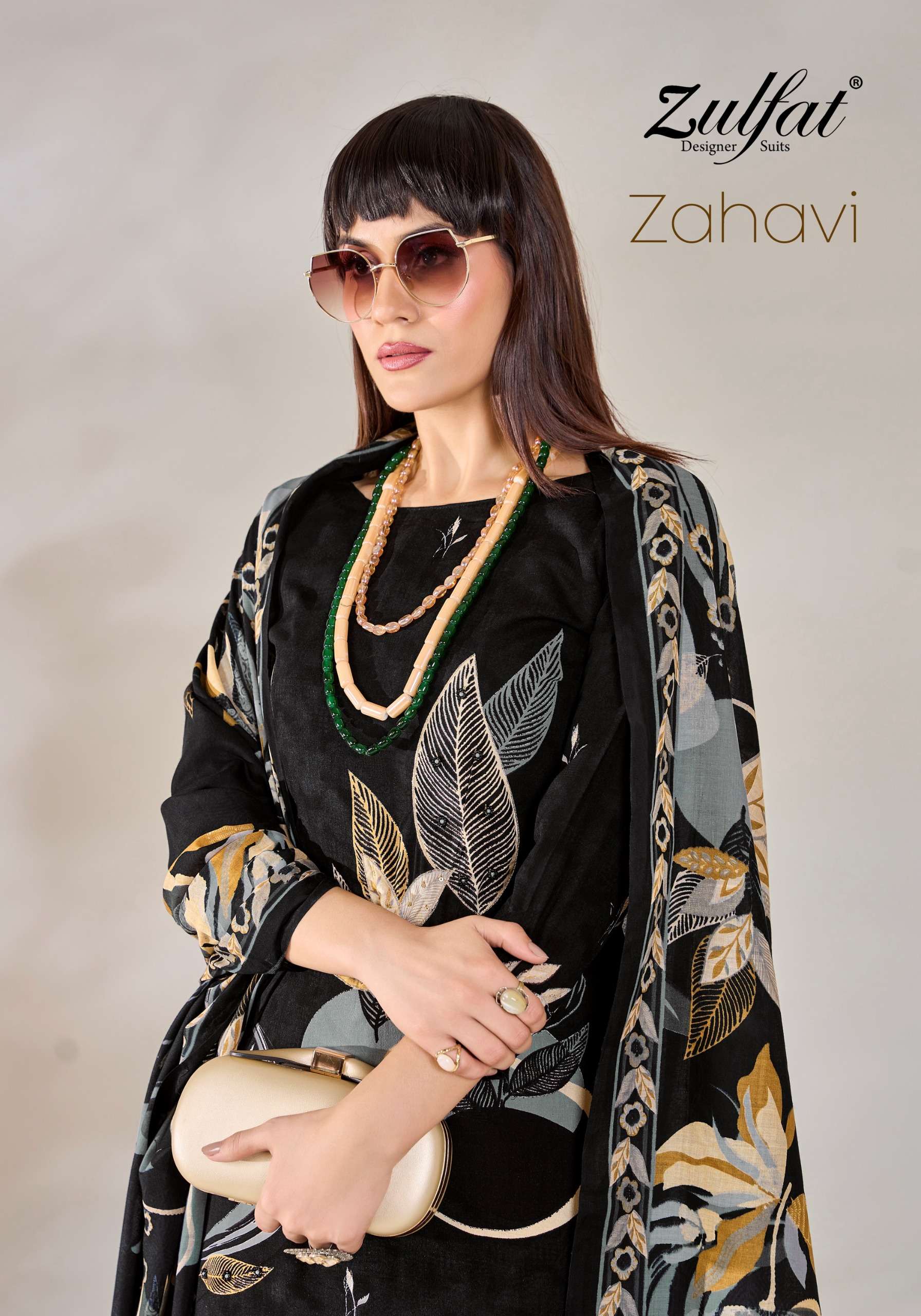 ZULFAT DESIGNER SUITS ZAHAVI VISCOSE DESIGNER PRINT SUIT