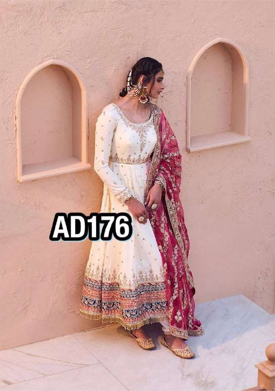 AD 176 LONG ANARKALI GOWN WITH BOTTOM AND DUPATTA SET
