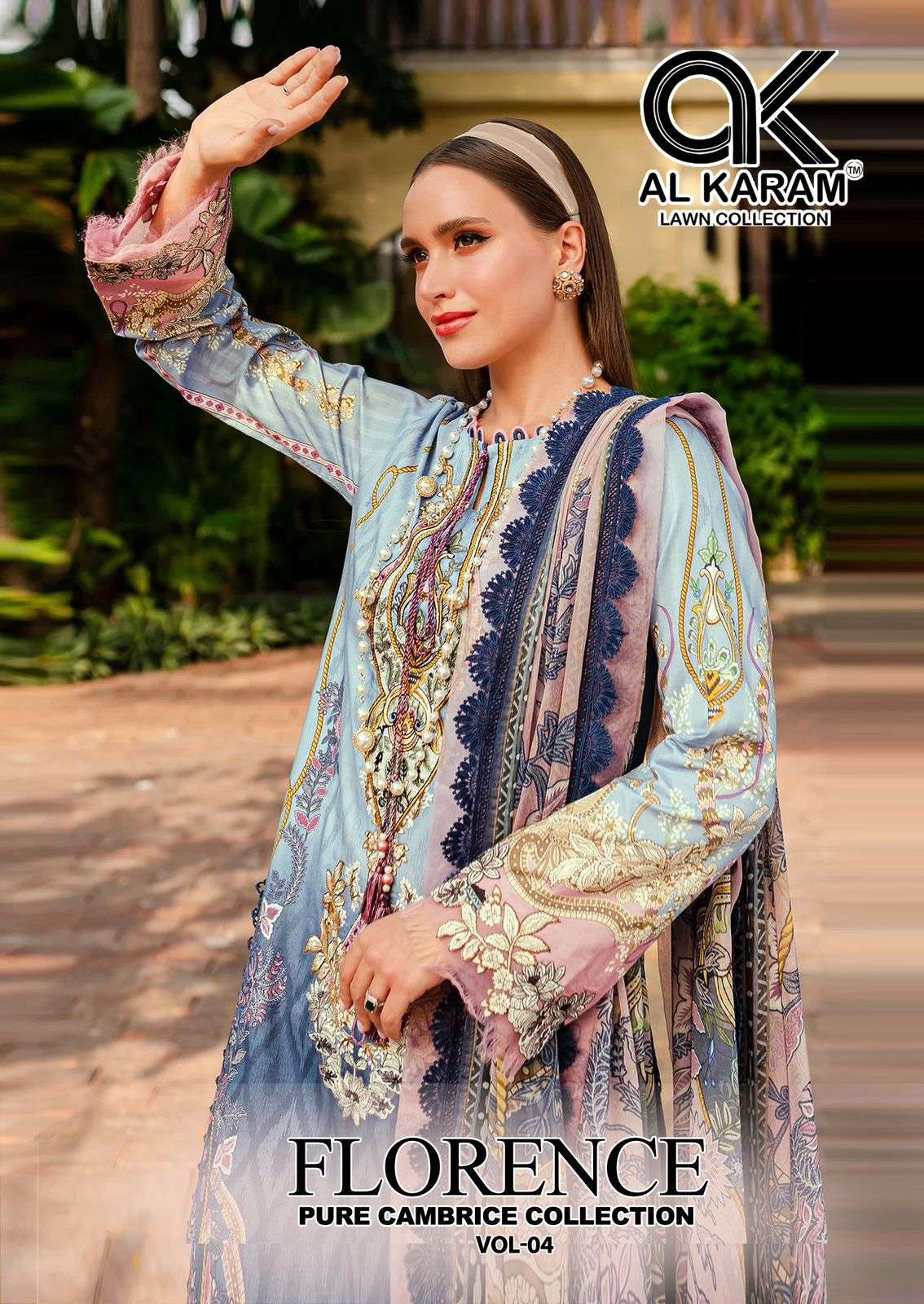 AL KARAM FLORENCE VOL 4 CAMBRIC DIGITAL PRINTS SUIT
