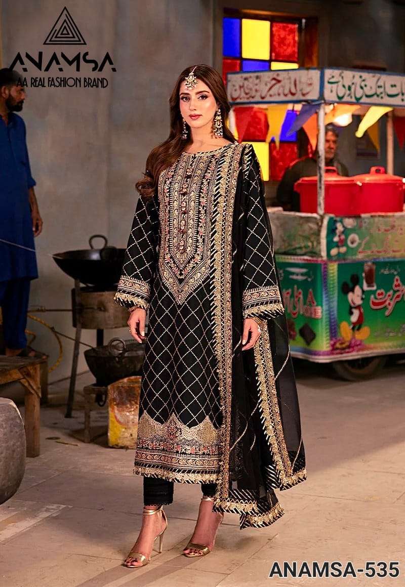 ANAMSA - 535 HEAVY EMBROIDERED PARTY WEAR SUIT