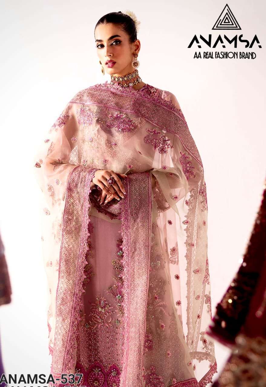 ANAMSA - 537 HEAVY EMBROIDERED BEAUTIFUL PARTY WEAR SUIT