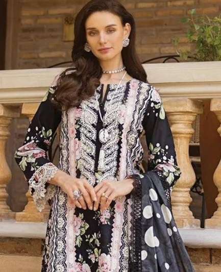 EZRA HIT DESIGN 1005 COTTON PATCH EMBROIDERY WORK SUIT