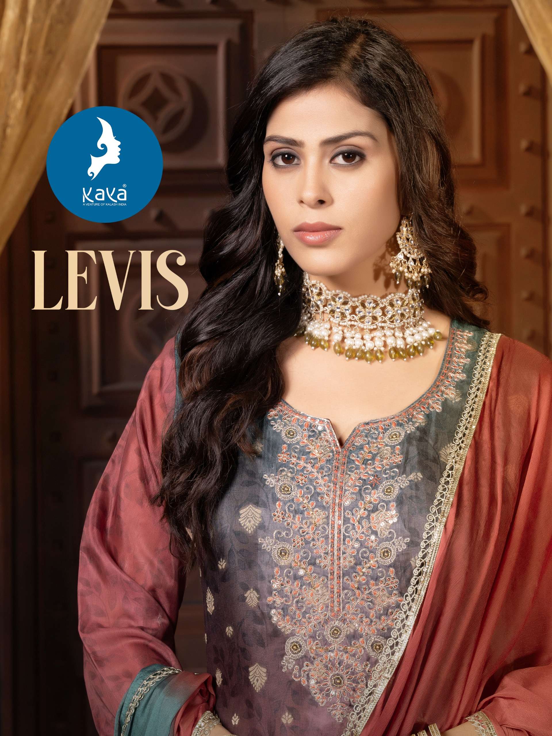 KAYA LEVIS SILK JACQUARD READY MADE LADIES SUIT
