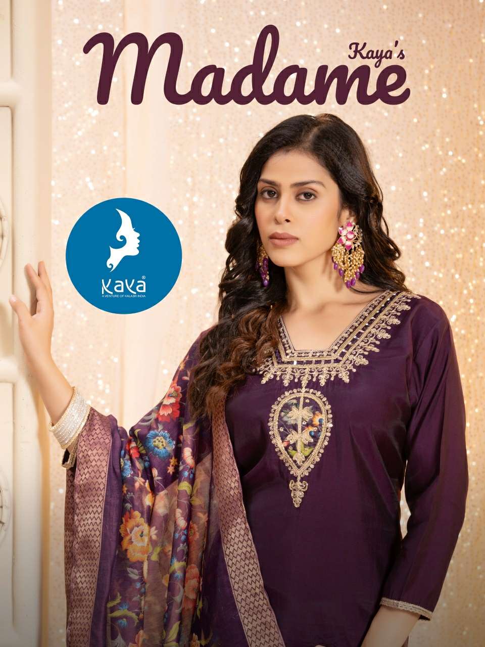 KAYA MADAME SILK FANCY WORKS LADIES KURTI COMBO SET 