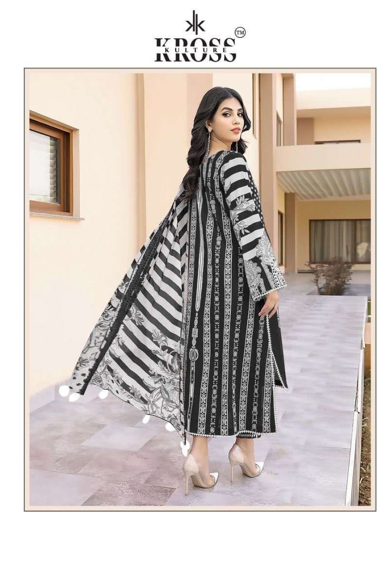 KROSS KULTURE DESIGN NO - 2008 COTTON PRINTED SUIT
