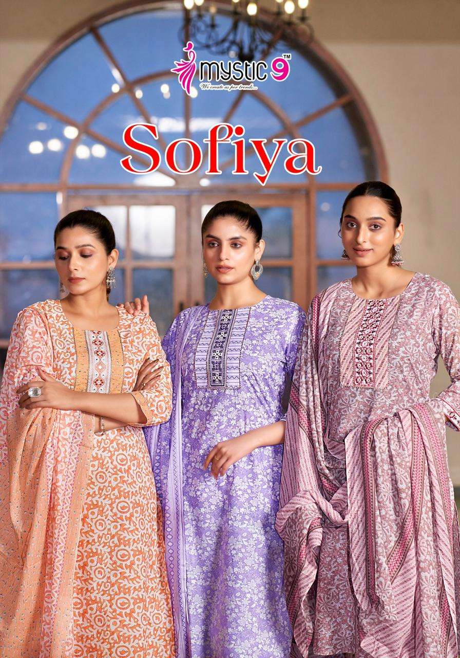 MYSTIC 9 SOFIYA VOL 1 COTTON PRINTED FANCY KURTI COMBO SET 