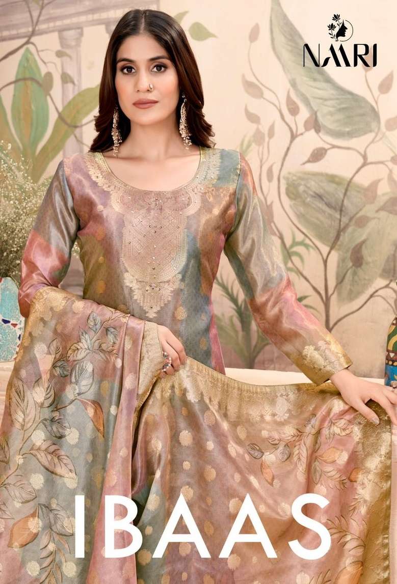 NAARI IBAAS JACQUARD DIGITAL PRINT WITH DESIGNER WORK SUIT