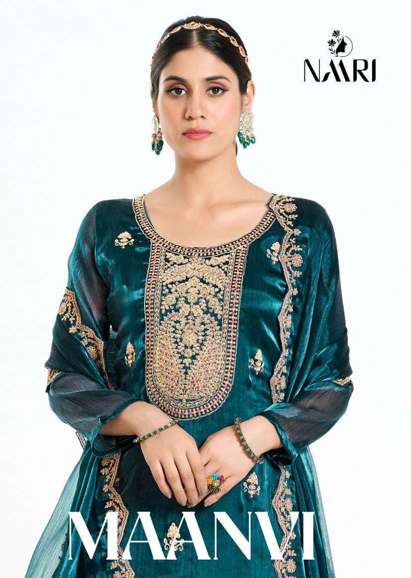 NAARI MAANVI SILK EMBROIDERY WORK SUIT