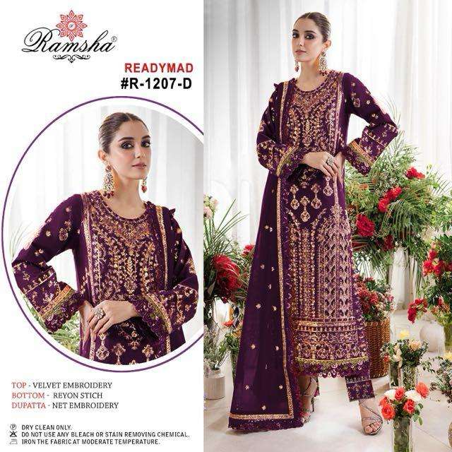 RAMSHA R 1207 VELVET HEAVY DESIGNER PAKISTANI SUIT