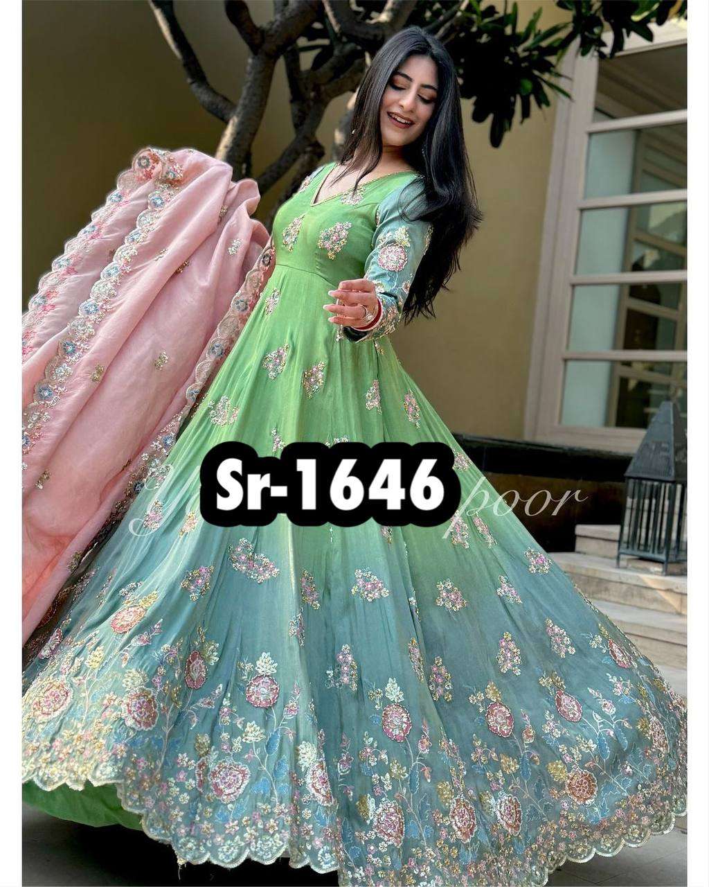 SR 1646 HEAVY GORGEOUS DESIGNER GOWN DRESS