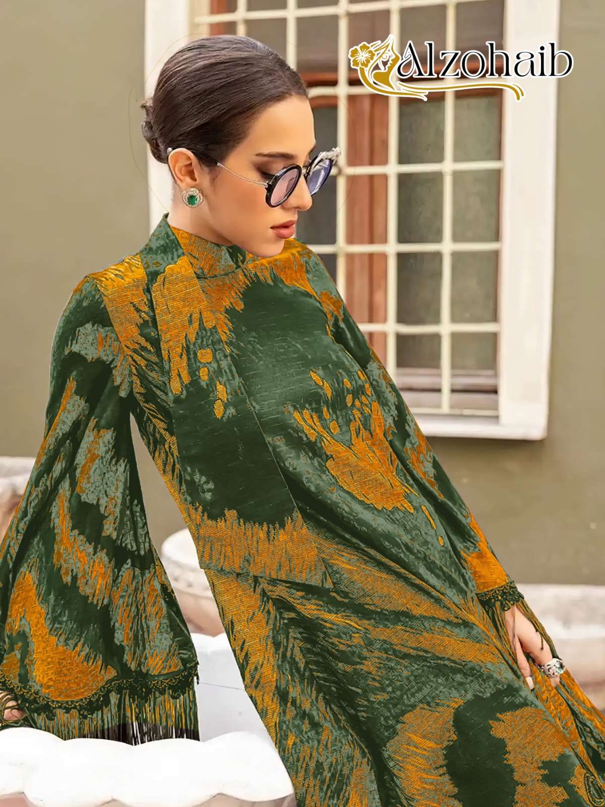 AL ZOHAIB D NO 1077 TO 1079 COTTON PATCH EMBROIDERY SALWAR KAMEEZ 